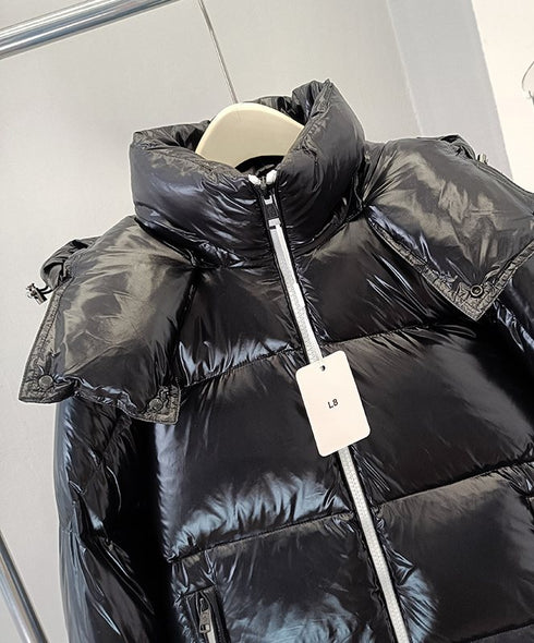 Moncler Hooded Glossy Puffer Coat