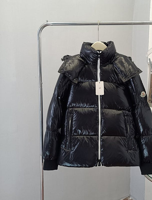 Moncler Hooded Glossy Puffer Coat