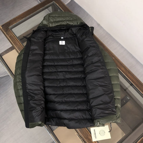 Burberry Contrast Panel Hooded Puffer Jacket