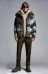 Moncler Geometric Camouflage Hooded Puffer Coat