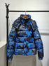 Moncler Geometric Camouflage Hooded Puffer Coat