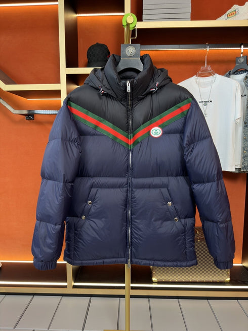 GUCCI Hooded Web Stripe Puffer Jacket