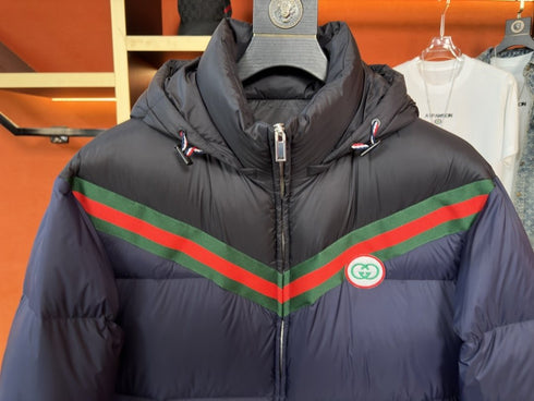 GUCCI Hooded Web Stripe Puffer Jacket