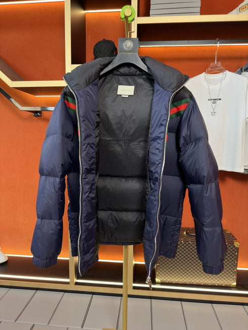GUCCI Hooded Web Stripe Puffer Jacket