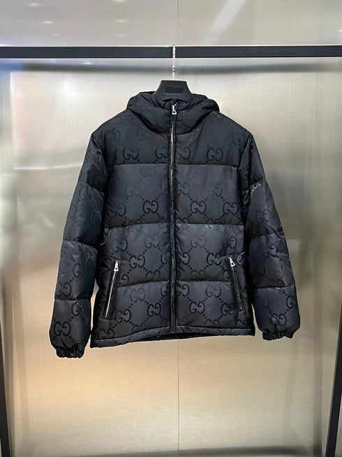 GUCCI Hooded Tonal Monogram Puffer Jacket