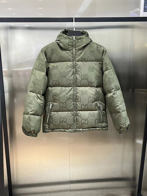 GUCCI Hooded Tonal Monogram Puffer Jacket