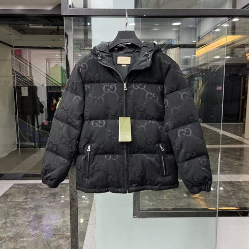 GUCCI Hooded Tonal Monogram Puffer Jacket