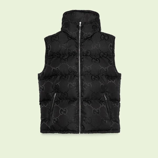 Gucci Black Tonal Monogram Down Vest