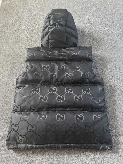 Gucci Black Tonal Monogram Down Vest