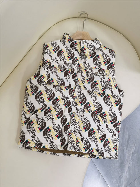 GUCCI White Logo-Print Hooded Padded Vest