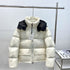 Moncler Contrast-Yoke Hooded Puffer Coat