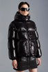 Moncler Contrast-Yoke Hooded Puffer Coat