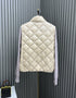 Moncler Diamond-Quilted Knit Sleeve Down Coat
