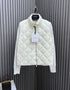 Moncler Diamond-Quilted Knit Sleeve Down Coat