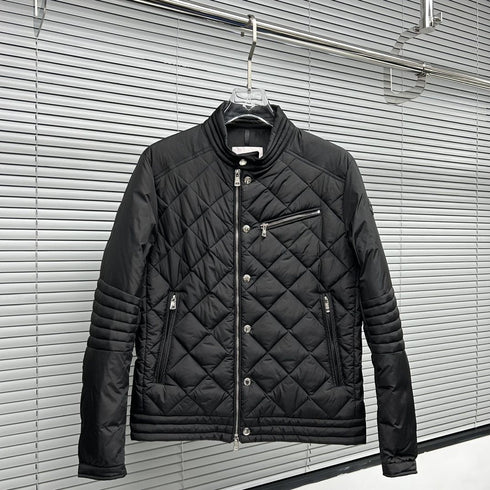 Moncler Diamond-Quilted Zip Coat