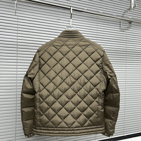 Moncler Diamond-Quilted Zip Coat