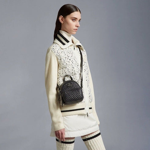 Moncler Ivory Speckled Zip-Front Coat