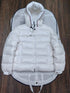 Moncler Hooded Contrast-Trim Short Puffer Coat