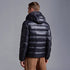 Moncler Hooded Contrast-Trim Short Puffer Coat