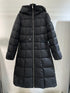 Moncler Women's Black Long Hooded Quilted Puffer Coat