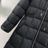 Moncler Women's Black Long Hooded Quilted Puffer Coat