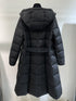 Moncler Women's Black Long Hooded Quilted Puffer Coat