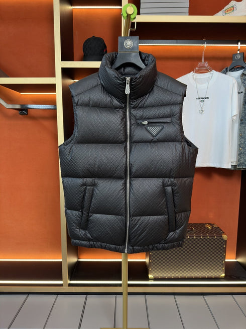 Prada Quilted Zip-Front Down Vest