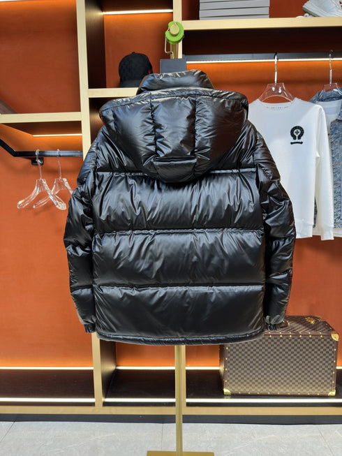 Prada Hooded Triangle-Badge Puffer Jacket