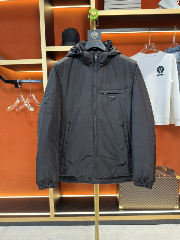 Prada Reversible Hooded Short Down Jacket