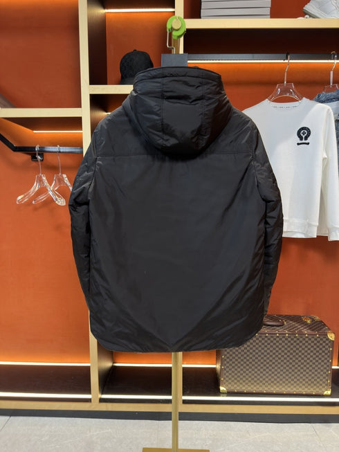 Prada Reversible Hooded Short Down Jacket