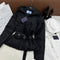 Prada Belted Hooded Short Down Jacket