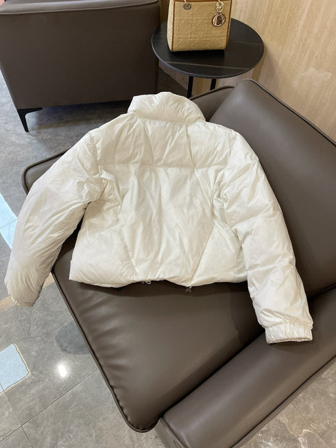 Prada Triangle Plaque Short Down Jacket