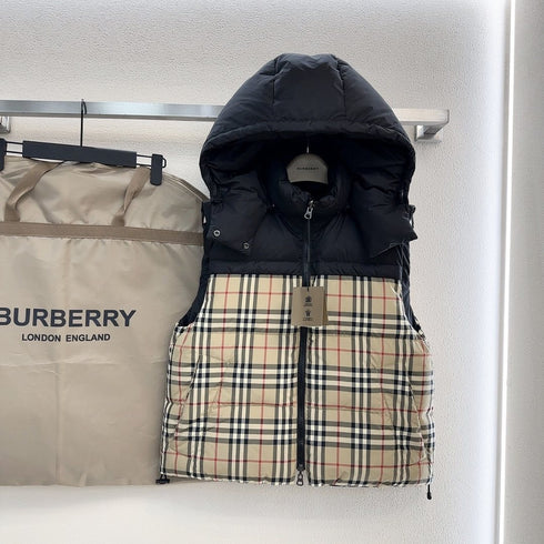 Burberry Reversible Check Hooded Down Vest
