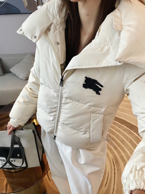 Burberry Checked-Panel Hooded Puffer Jacket