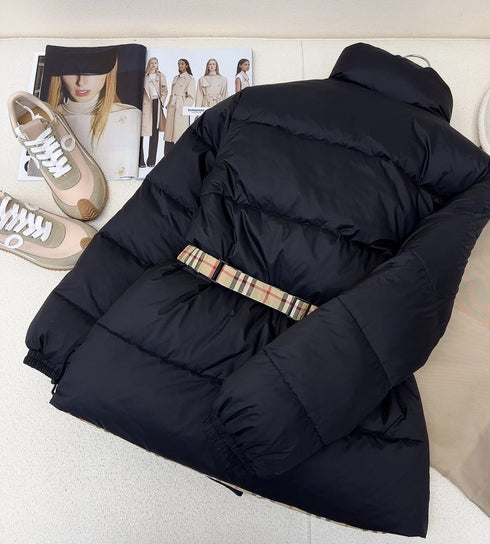 Burberry Reversible Black / Beige Check Puffer Jacket