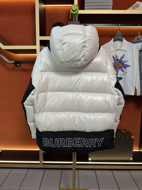 Burberry Hooded Color-Block Puffer Jacket