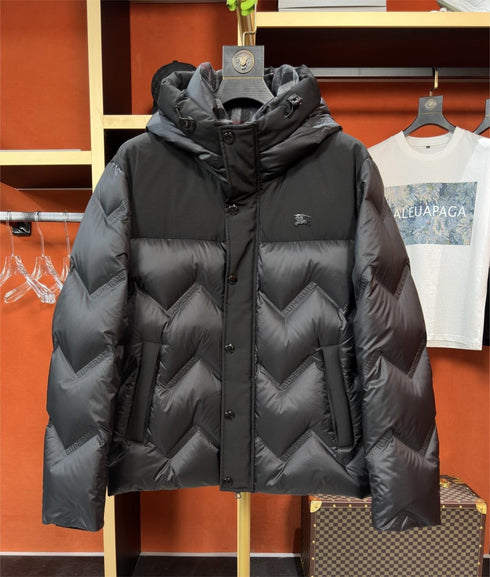 Burberry Hooded Equestrian Logo Puffer Jacket