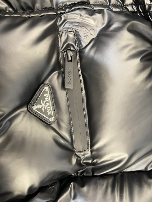 Prada Black Hooded Quilted Puffer Jacket