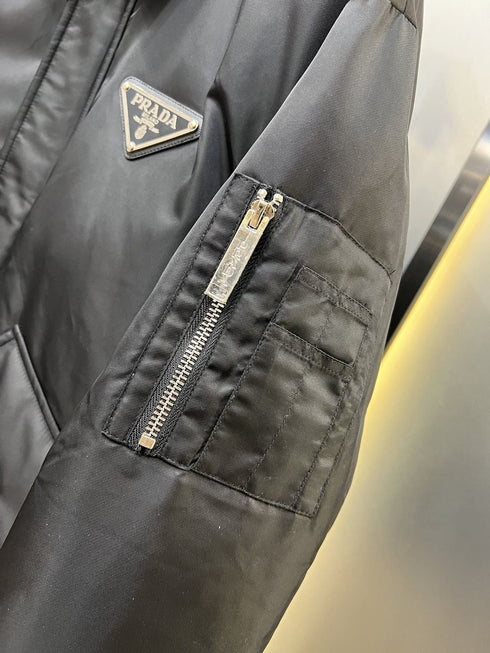 Prada Black Padded Zip-Front Puffer Jacket
