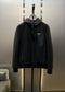 Prada Black Hooded Full-Zip Jacket with Triangle Chest Badge