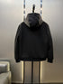 Prada Black Hooded Full-Zip Jacket with Triangle Chest Badge