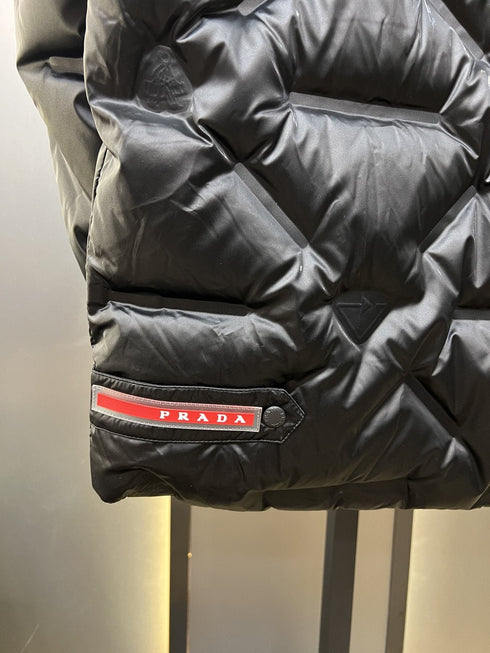 Prada Black Hooded Quilted Puffer Jacket