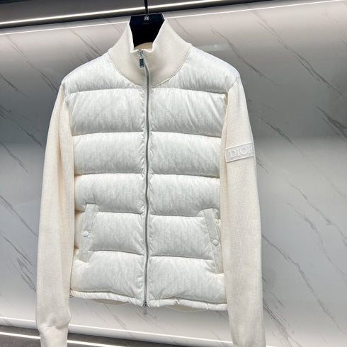 Dior Oblique Sweater Sleeve Down Jacket