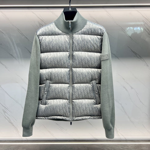Dior Oblique Sweater Sleeve Down Jacket