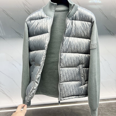 Dior Oblique Sweater Sleeve Down Jacket