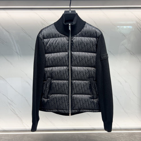 Dior Oblique Sweater Sleeve Down Jacket