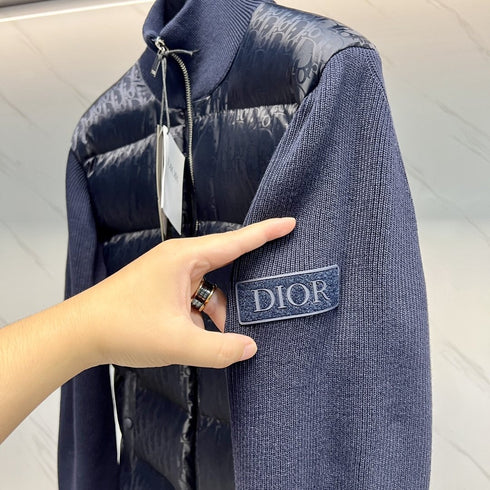 Dior Oblique Sweater Sleeve Down Jacket