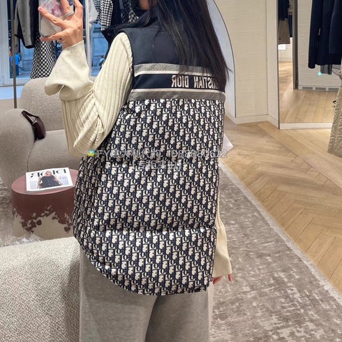 Dior Reversible Navy Quilted Down Vest