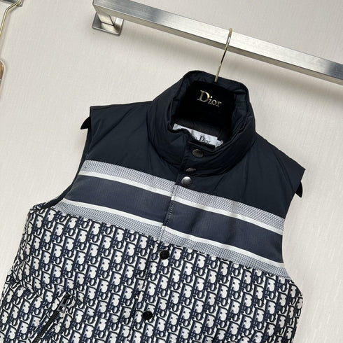 Dior Reversible Navy Quilted Down Vest
