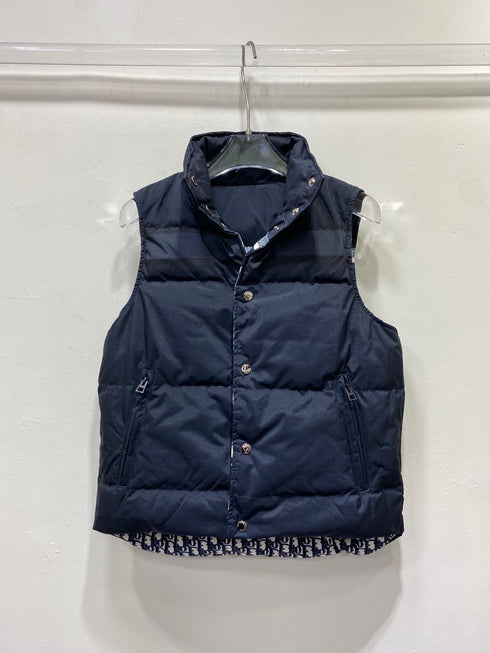 Dior Reversible Navy Quilted Down Vest